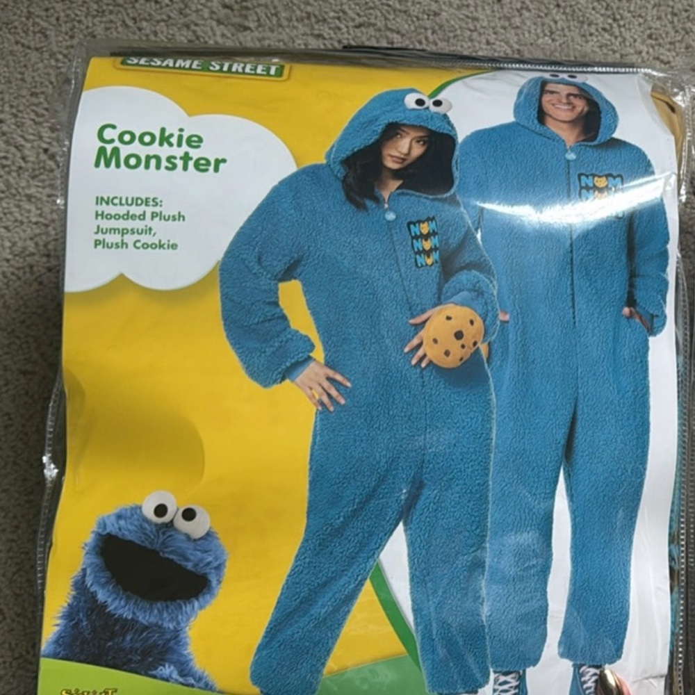 Sesame Street Blue Cookie Monster Hooded Halloween Costume